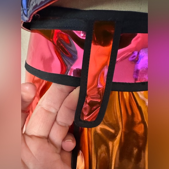 NWOT Club Exx by Dolls Kill Mirrored Color Block Moto Jacket, Sz M& Skirt Sz S - Picture 3 of 16